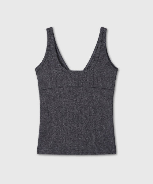 ANGORA V NECK SLEEVELESS (CHARCOAL)