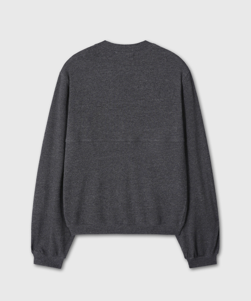 BUTTON DETAIL COTTON CARDIGAN (CHARCOAL)