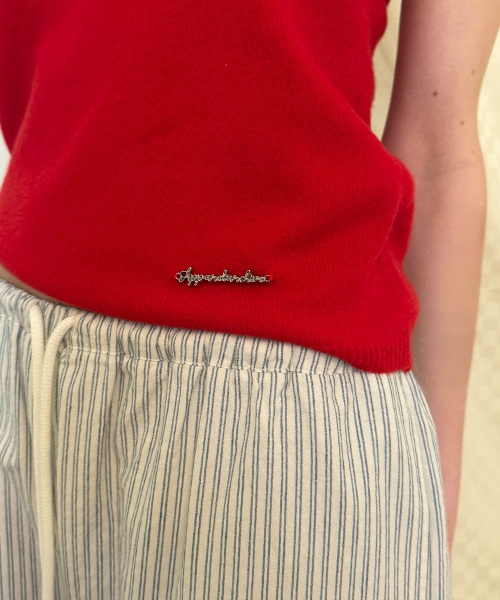 Hay wool halter layered sleeveless - Red
