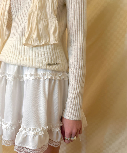 Toffy wool round knit - Ivory