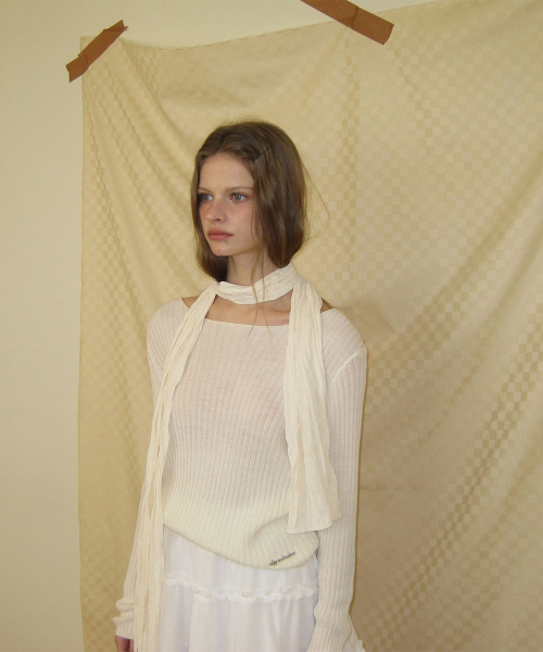Toffy wool round knit - Ivory