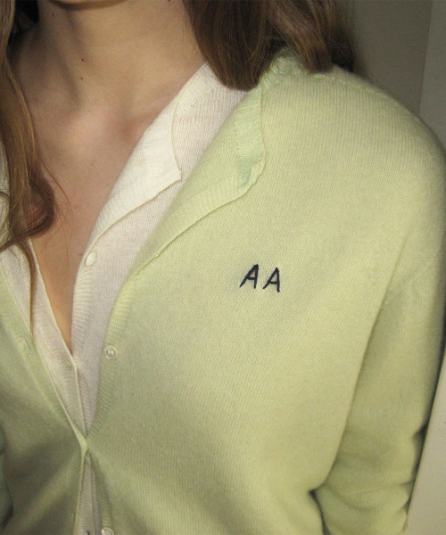 Crayon wool round cardigan - Mint