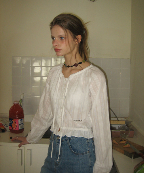 Noa frill lace blouse - Ivory