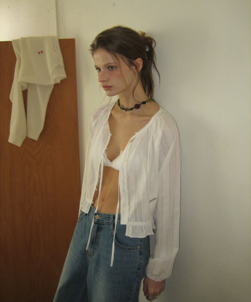 Noa frill lace blouse - Ivory