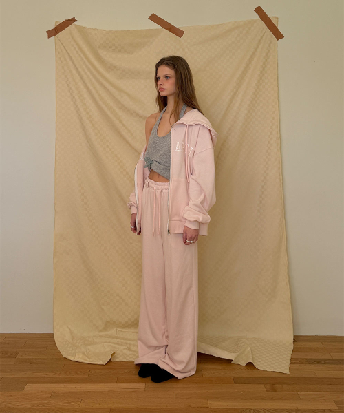 Candle hoodie zip-up - Baby pink