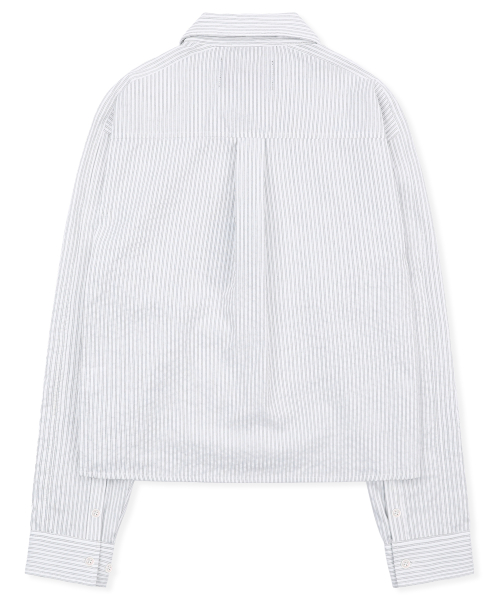 GS016 스터드 포인트 크롭 긴팔 셔츠 (WHITE)