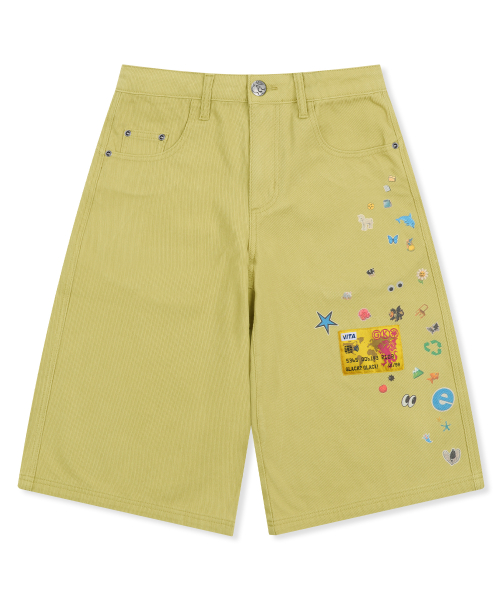 GP187 아이콘팩 코튼 버뮤다 팬츠 (YELLOW)