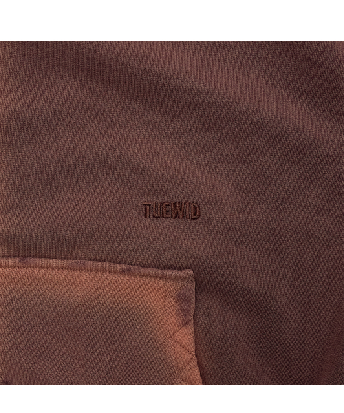 Tuewid classic embroidery zip-up in bloody burgundy