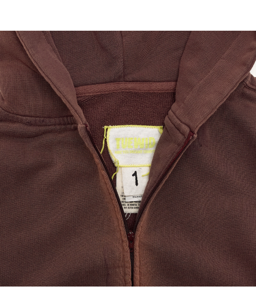 Tuewid classic embroidery zip-up in bloody burgundy