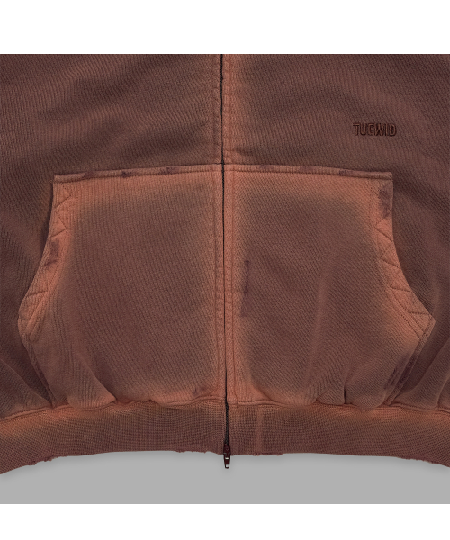 Tuewid classic embroidery zip-up in bloody burgundy
