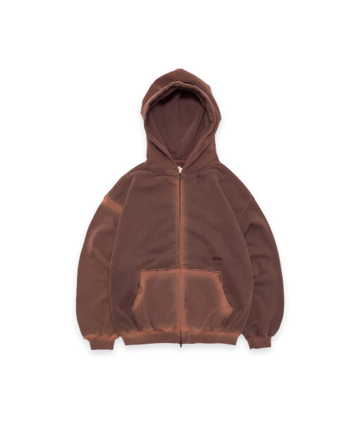Tuewid classic embroidery zip-up in bloody burgundy