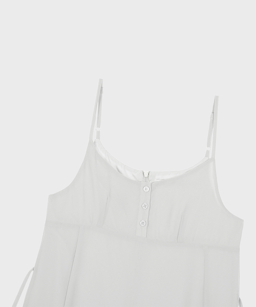 Pleated Chiffon Mini Dress (Light Gray)