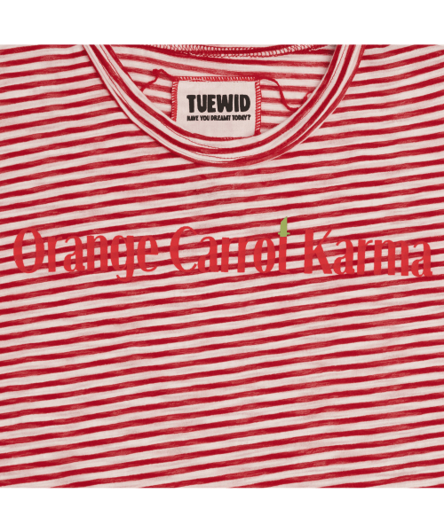Orange carrot karma tee in stripe