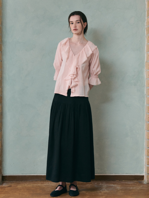 AMELIE frill puff blouse_PINK