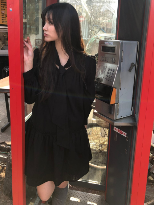 DARLENE bow neck dress