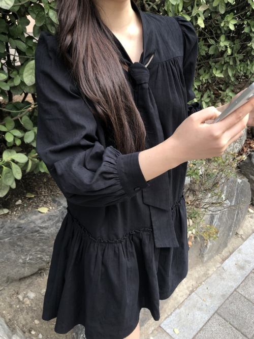 DARLENE bow neck dress