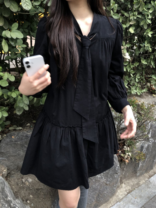 DARLENE bow neck dress