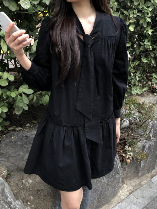 DARLENE bow neck dress