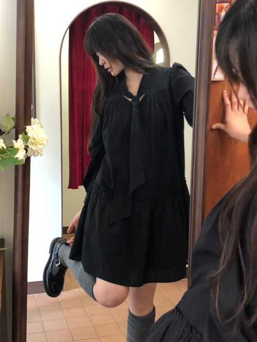 DARLENE bow neck dress