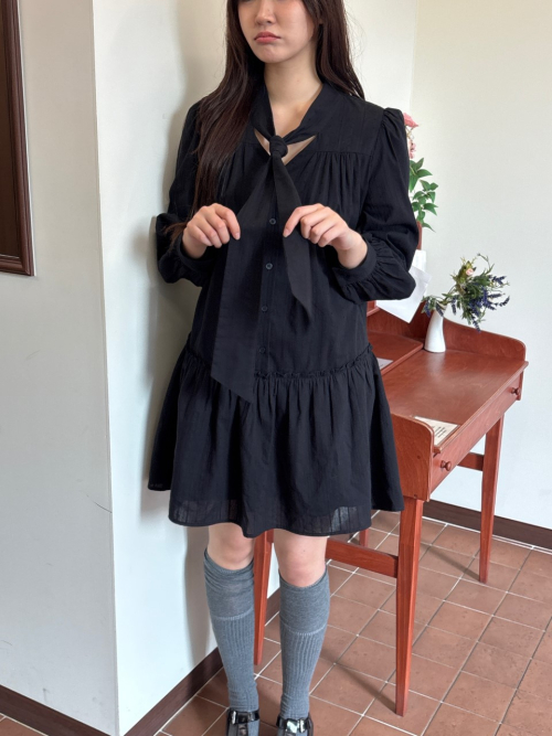 DARLENE bow neck dress