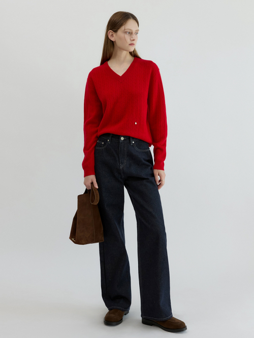 Semi Wide Denim Pants Blue AT6PAA084IN