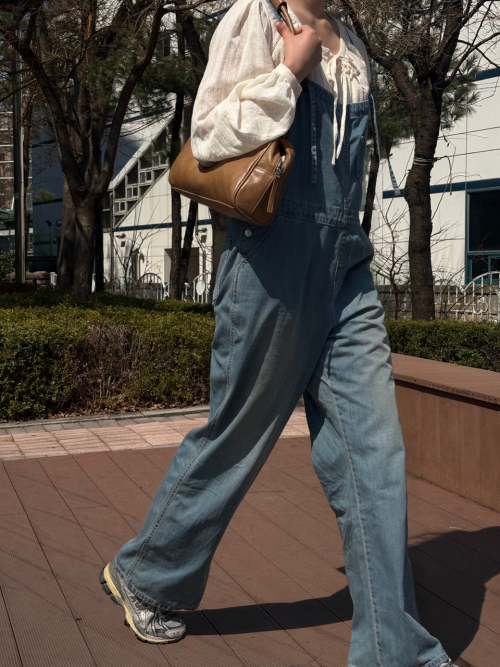 SIMEEZ overall denim pants_BLUE