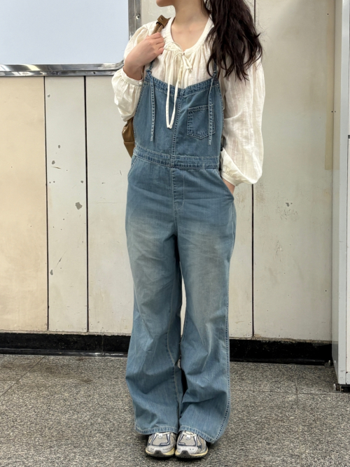 SIMEEZ overall denim pants_BLUE