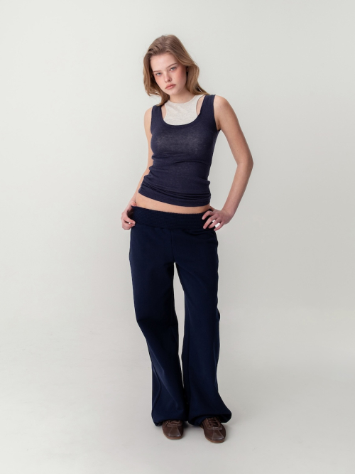 NOVA SMOKED STRING PANTS (NAVY)