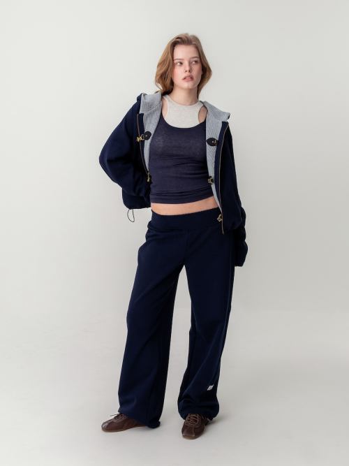 NOVA SMOKED STRING PANTS (NAVY)