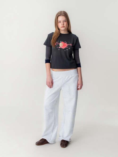NOVA SMOKED STRING PANTS (MELANGE GRAY)