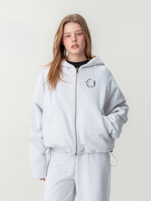 NOVA REVERSIBLE WAFFLE JACKET (MELANGE GRAY)