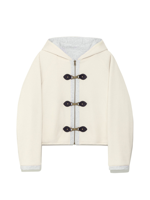 NOVA REVERSIBLE WAFFLE JACKET (MELANGE GRAY)