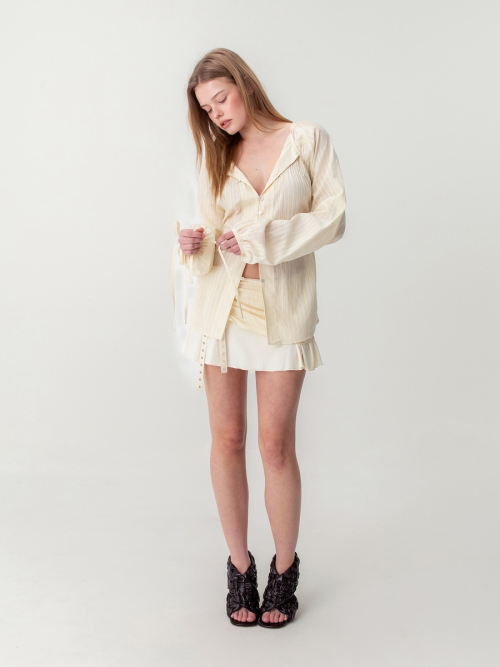 MISTY SHEER BLOUSE (LIGHT BEIGE)