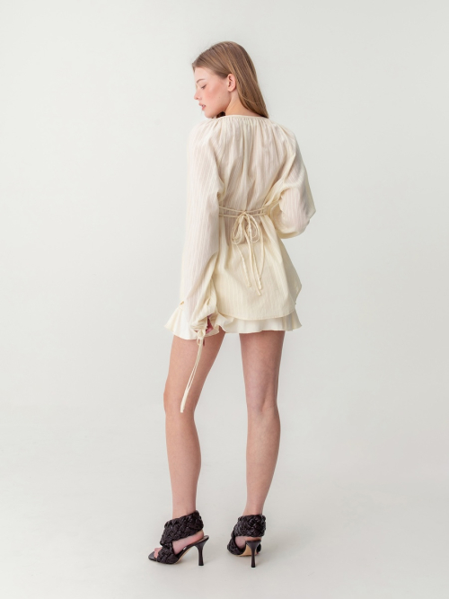 MISTY SHEER BLOUSE (LIGHT BEIGE)