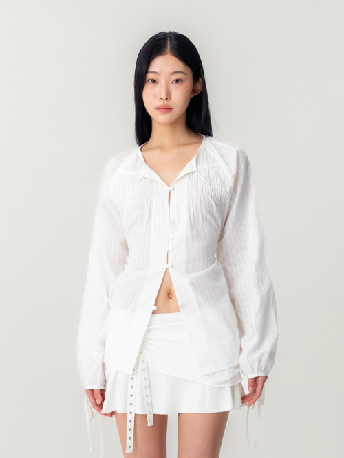 MISTY SHEER BLOUSE (WHITE)