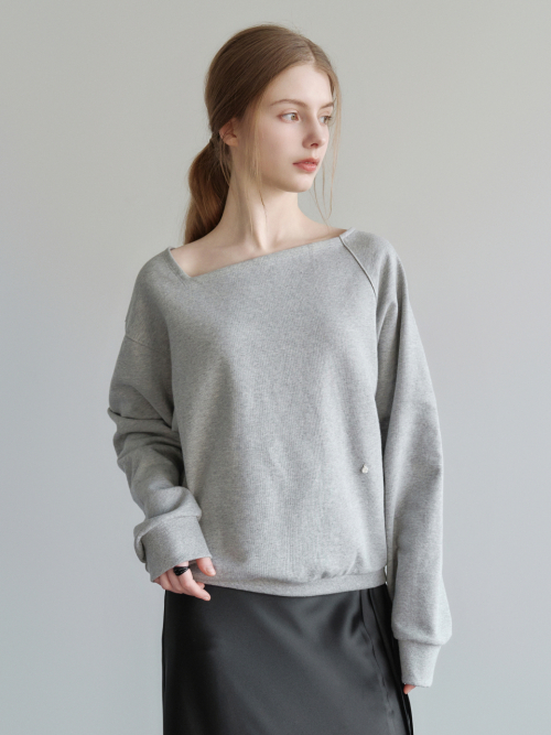 Loosefit Boat-neck Sweatshirt Grey AT6TSA021GE