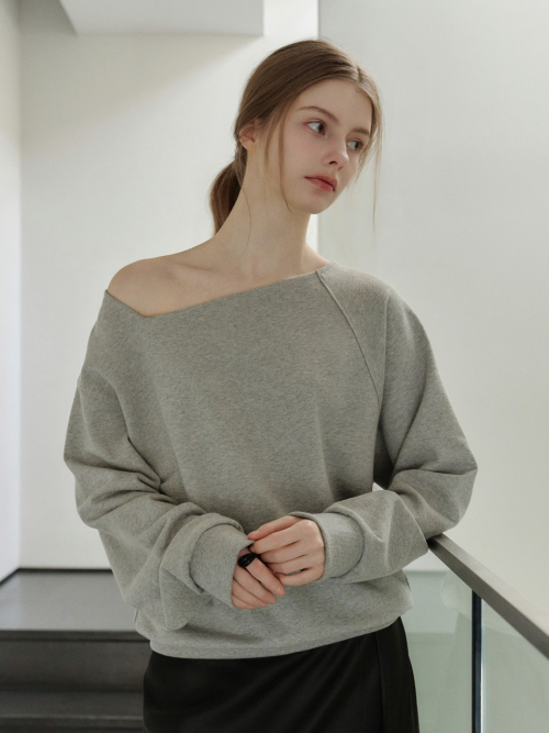 Loosefit Boat-neck Sweatshirt Grey AT6TSA021GE