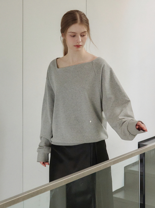 Loosefit Boat-neck Sweatshirt Grey AT6TSA021GE