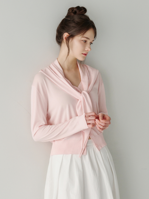Multi-way Shawl Scarf Cardigan Light Pink AT6CDA008LP