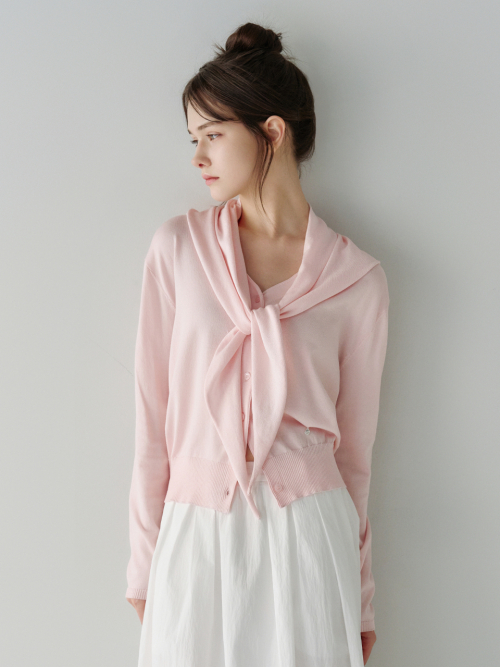 Multi-way Shawl Scarf Cardigan Light Pink AT6CDA008LP