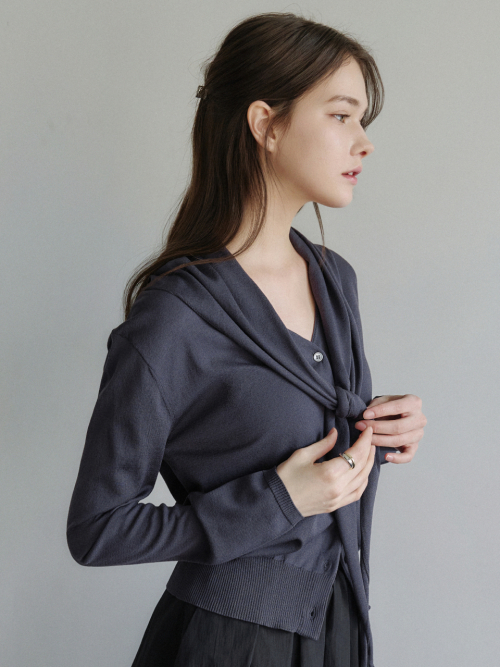Multi-way Shawl Scarf Cardigan Charcoal AT6CDA008CC