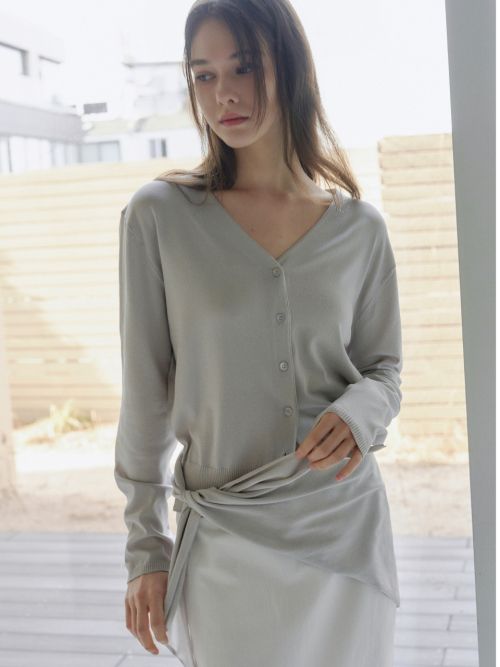 Multi-way Shawl Scarf Cardigan Light Grey AT6CDA008LE