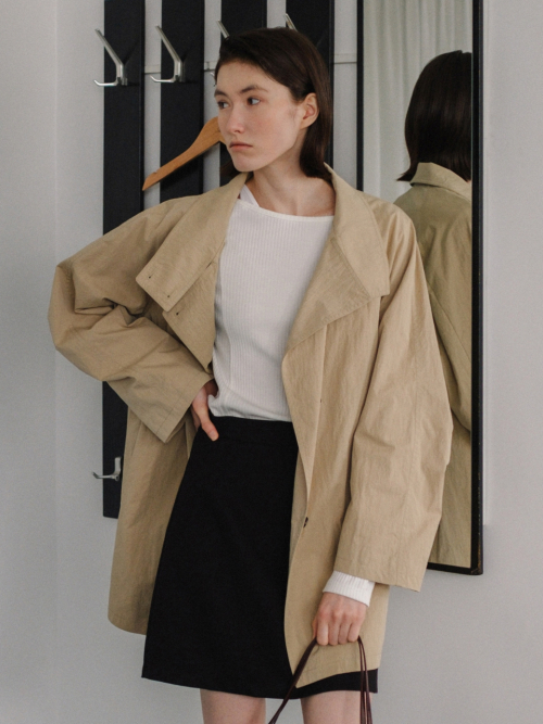 High neck Half Trench coat Beige AT6JAA006BI