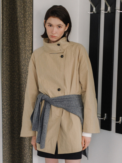 High neck Half Trench coat Beige AT6JAA006BI