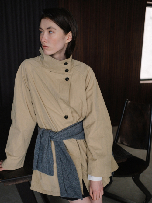 High neck Half Trench coat Beige AT6JAA006BI