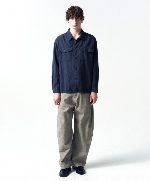 Garment Dyeing Fatigue Shirt NAVY