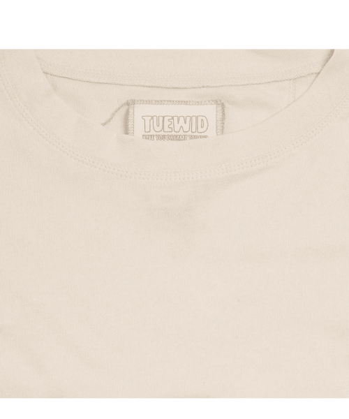 Tuewid “STARFISH” beaded round neck T-shirts in cream