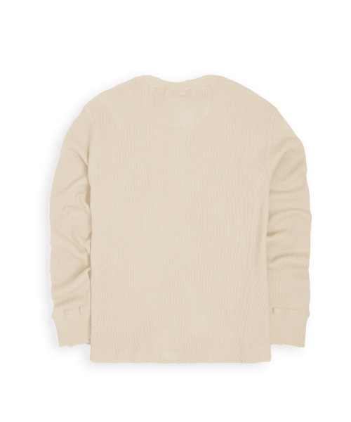 TUEWID CLASSIC WAFFLE KNIT HENLEY LONGSLEEVE T-SHIRT