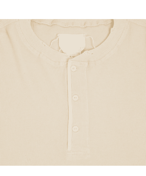 TUEWID CLASSIC WAFFLE KNIT HENLEY LONGSLEEVE T-SHIRT