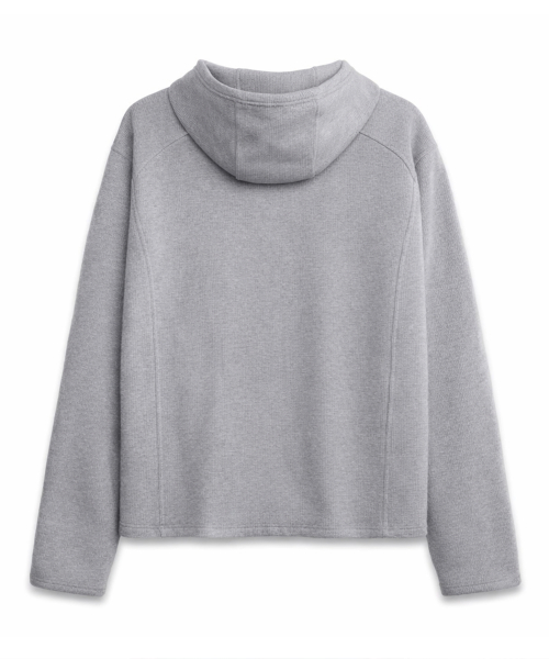 Finger-Hole Waffle Hoodie MELANGE GREY
